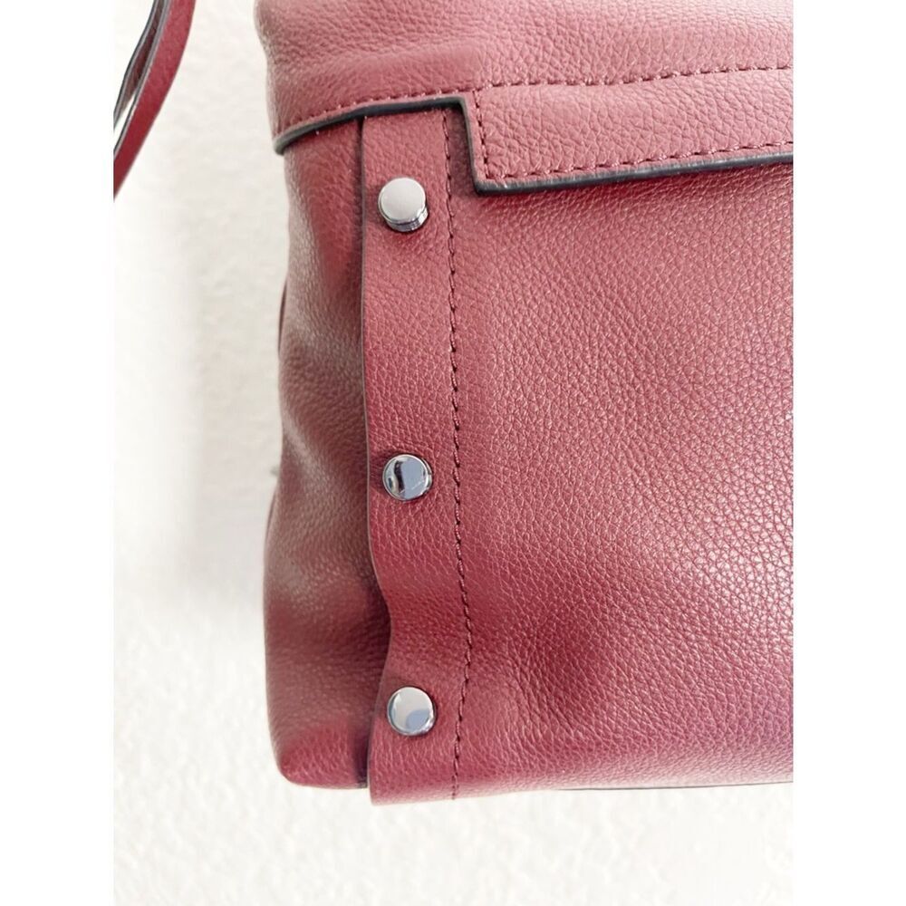 Botkier NohoâStudded Leather Backpack in a rich burgundy merlot shade. - Picture 3 of 8